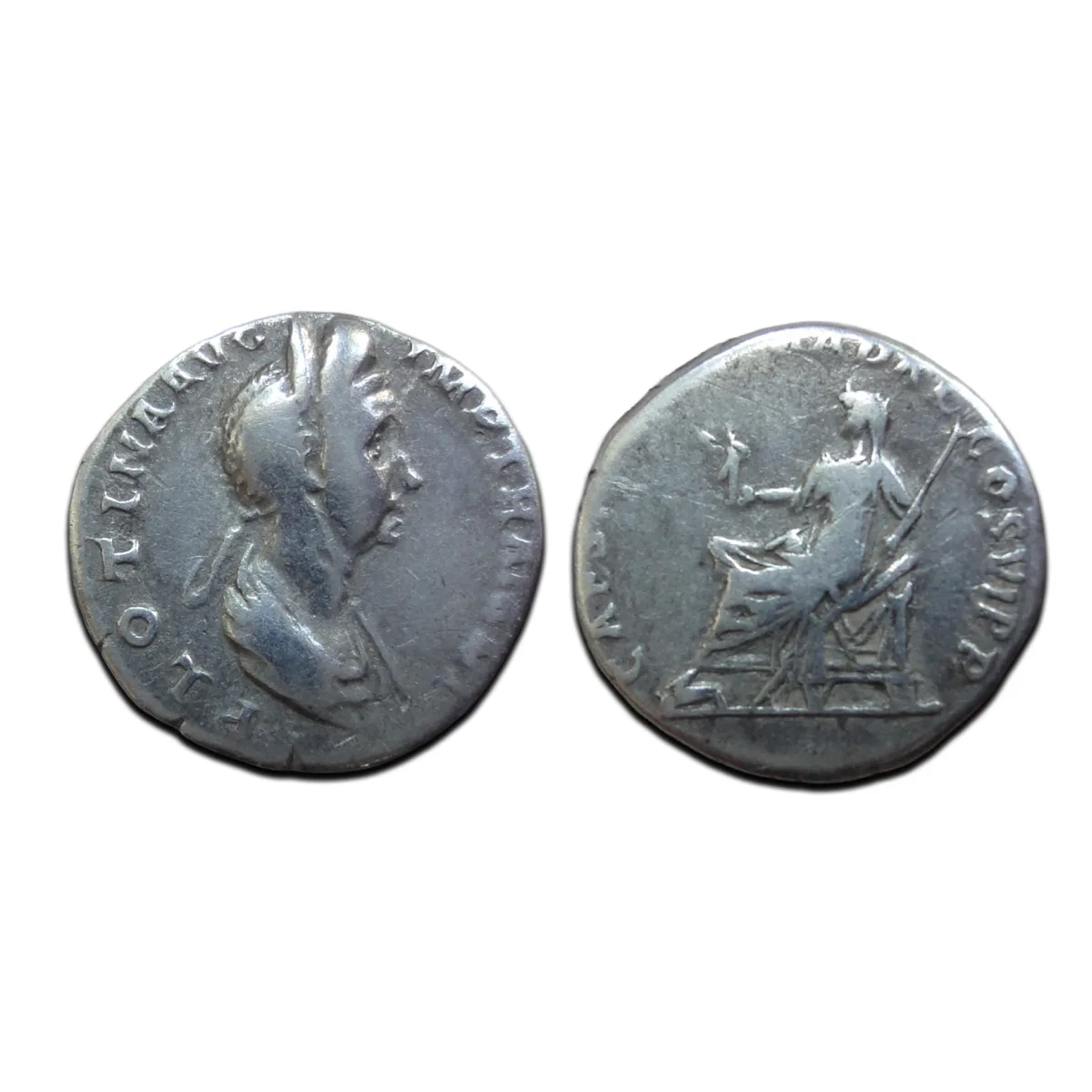 Plotina - Denarius Vesta VERY RARE (AU2692)
