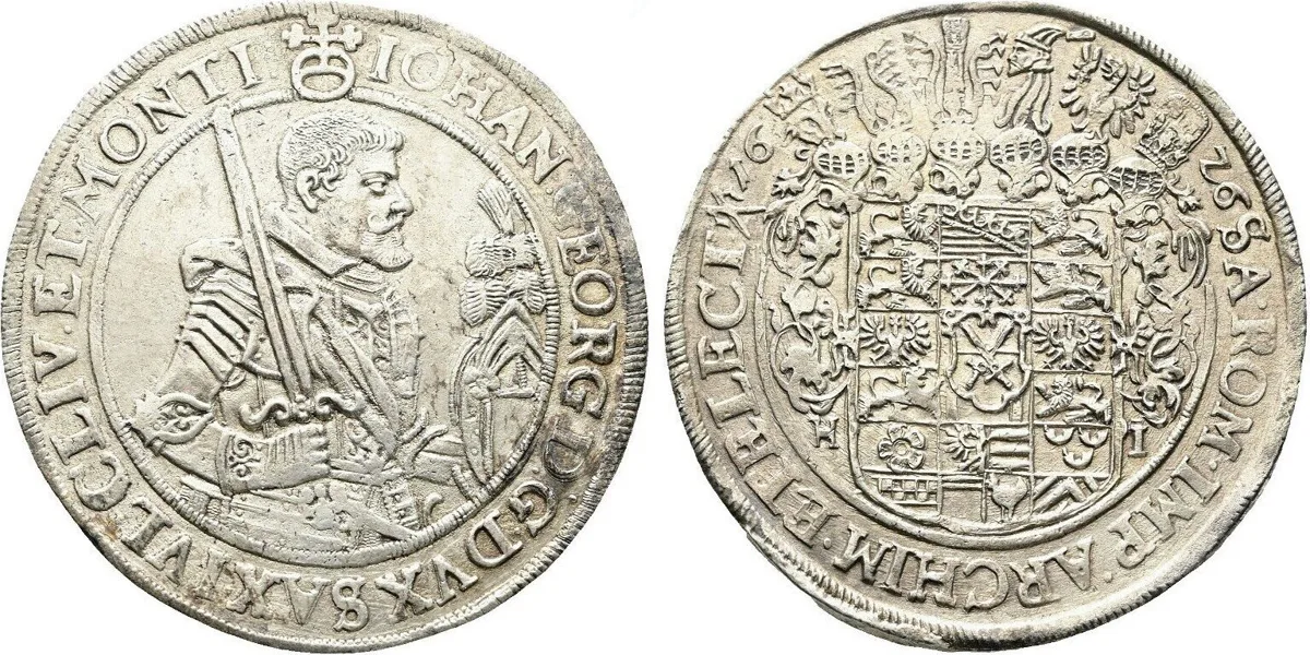 GERMANY, Sachsen, Johann Georg I. Elector, AR Taler, Dresden mint, Dated 1626 HI