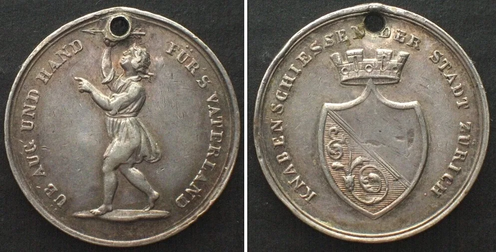 1852 ZURICH Shooting medal ND (after 1852) silver 25mm VF-XF VF-EF