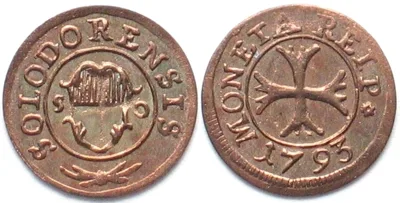1793 Swiss SOLOTHURN Vierer 1793 billon BU!!!