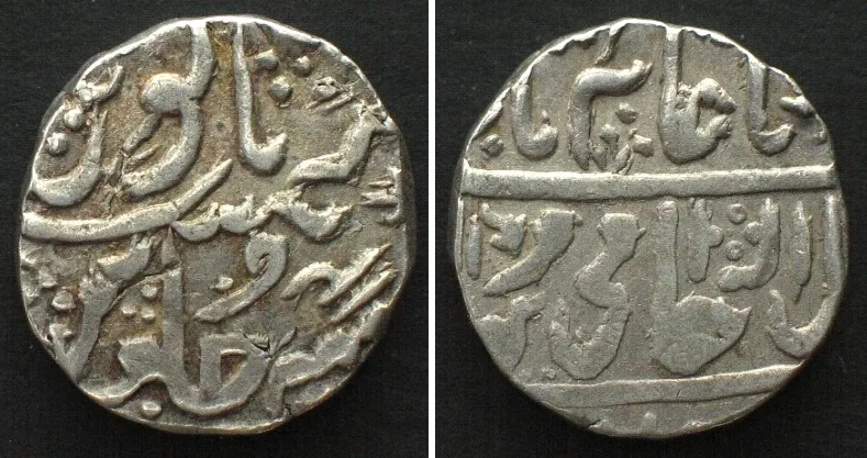 1770-1771 Indian States GWALIOR. Rupee RY12 (1770-71) "Narwar" Sipri mint, silver AU!