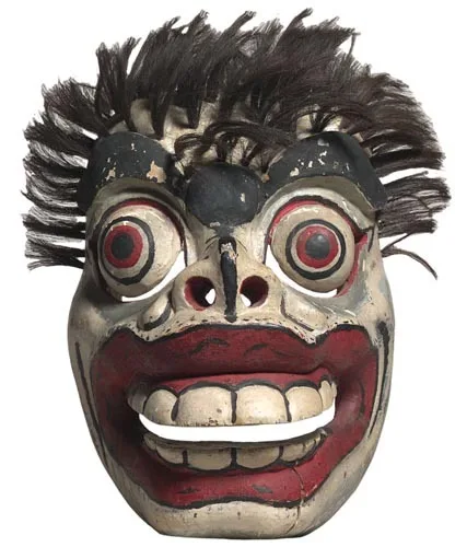 Asia Central Balinese Polychrome Wooden Theatre Mask