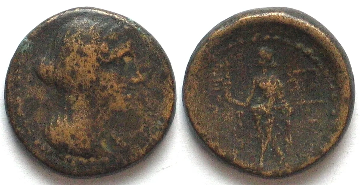 -221 PHOENICIA. Marathos. AE 23mm, 221-151 BC, veiled bust of Berenike II / Marathos VF-