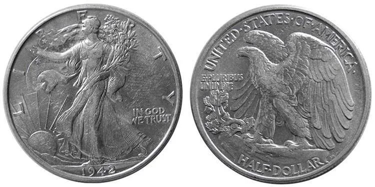1942 Walking Liberty Half Dollar UNC