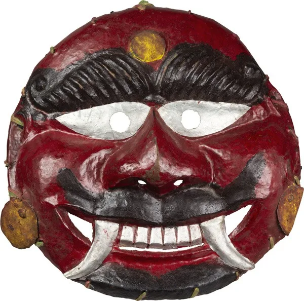 Nepalese Copper Lakhe Festival Mask