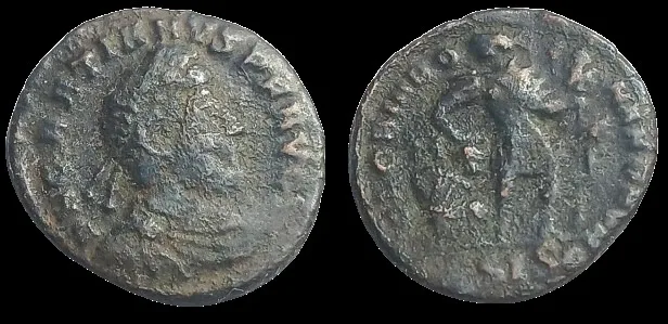 Gratian AE 17.1mm 1.8gm. Struck 367-375. Siscia