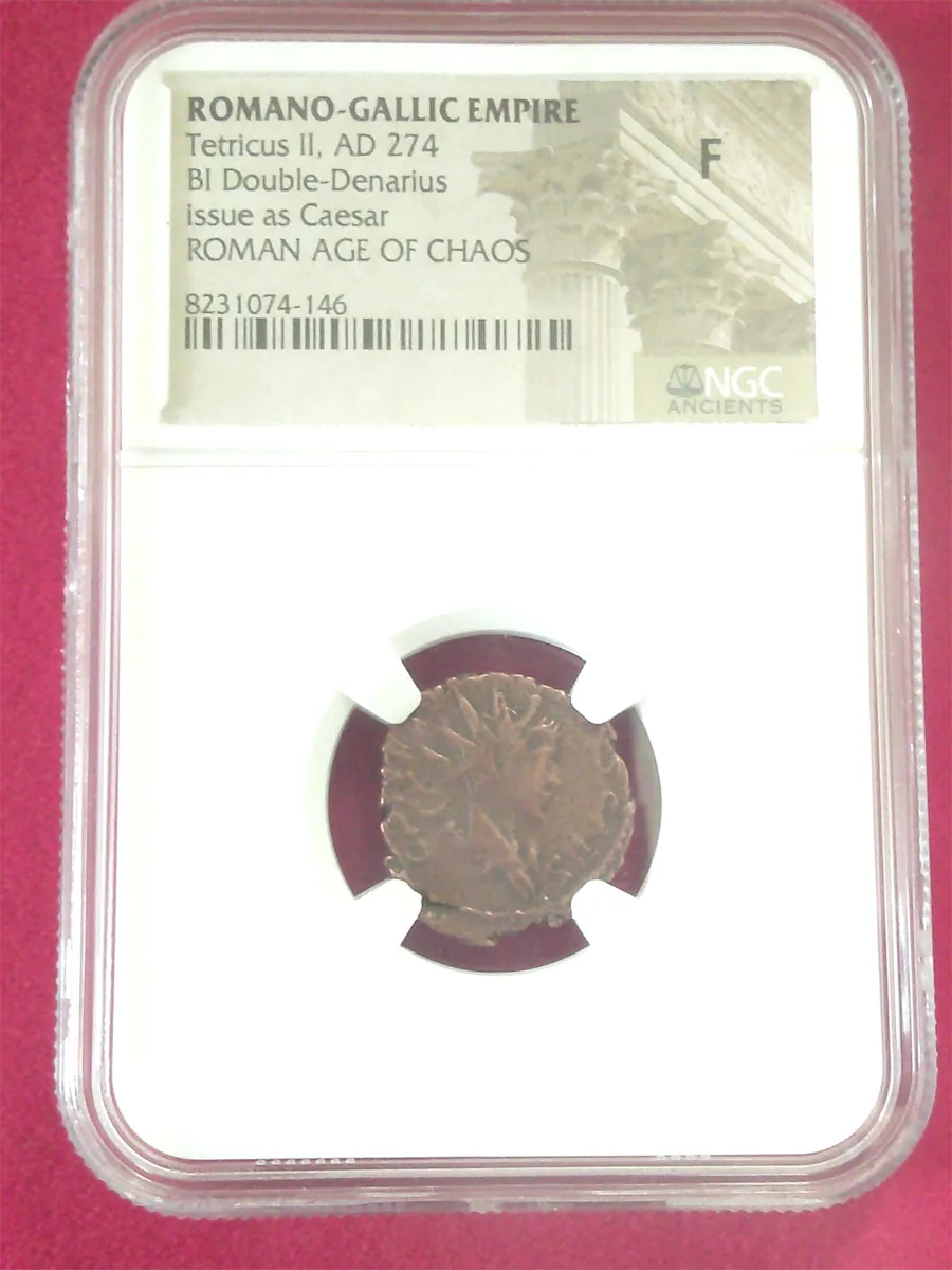 ROMANO-CALLIC EMPIRE Tetricus II, AD 274, BI Double Denarius Issue as Caesar NGC