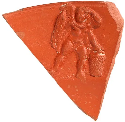 Roman North African Red Ware Fragment with Image of Cupid