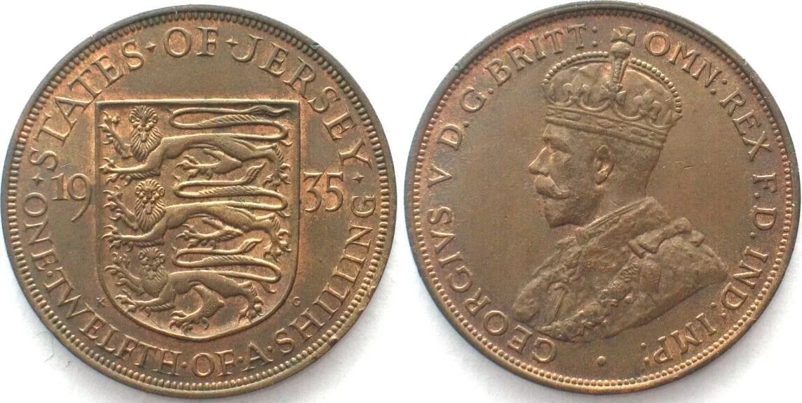 1935 JERSEY 1/12 Shilling 1935 GEORGE V bronze UNC!!!