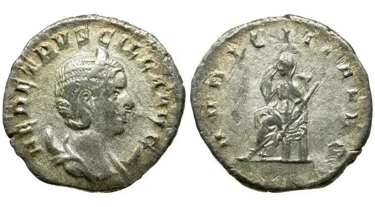 Herennia Etruscilla (AD 249-251) AR Antoninianus / Pudicitia