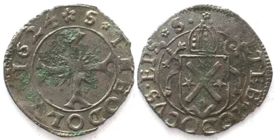 1624 Swiss VALAIS - SITTEN 1/2 Batzen 1624 HILDEBRAND JOST billon AU!