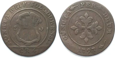 1797 Swiss Cantons SOLOTHURN Batzen 1797 billon VF