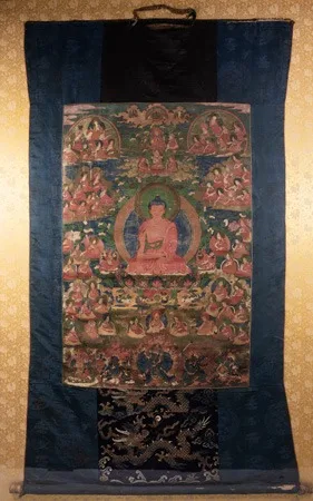 Tibetan Tanka, a Buddhist Painting on Silk