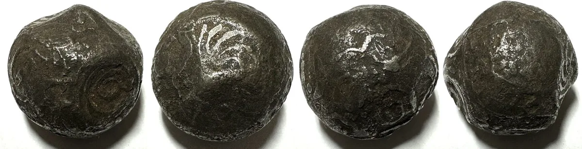 1700 NORTH BORNEO SULTANATE. Iron Bullet Money about 1700, large denomination RARE! VF