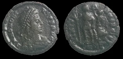 Honorius 293 to 423AD (Struck 395 and 401 AD) AE 18.2mm2.07 Nummus, Cyzicus, Nicely Centered VF