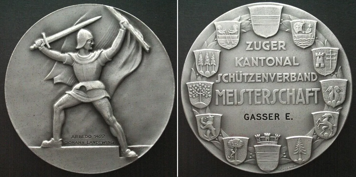 1937-1957 ZUG - CANTONAL SHOOTING SOCIETY CHAMPIONSHIP Medal ND (1937-57) silvered bronze UNC