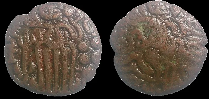 Medieval India, Chola Empire, Rajaraja Chola 985-1014 AD, AE 18.8mm 3.83gm Derivative Series, Massa