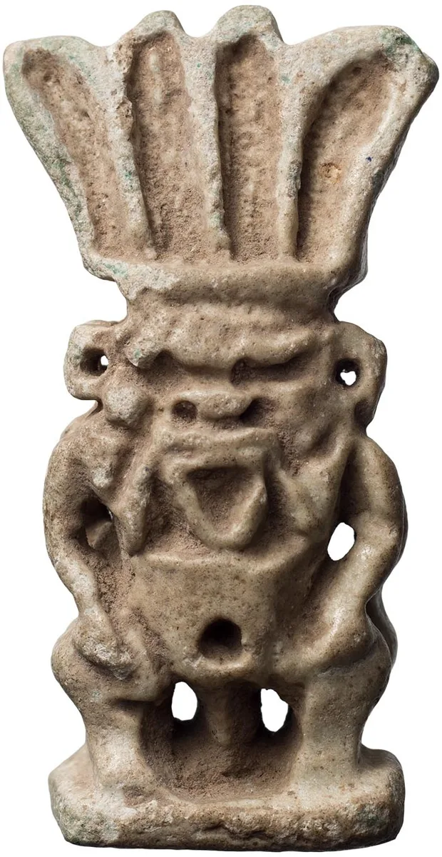 Egyptian Double Faced Faience Bes Amulet