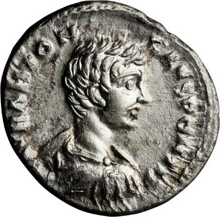 Caracalla as Caesar. Denarius