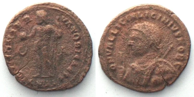 317-320 LICINIUS II (317-324 AD). AE Follis 19mm, Cyzicus mint, Jupiter, VF+