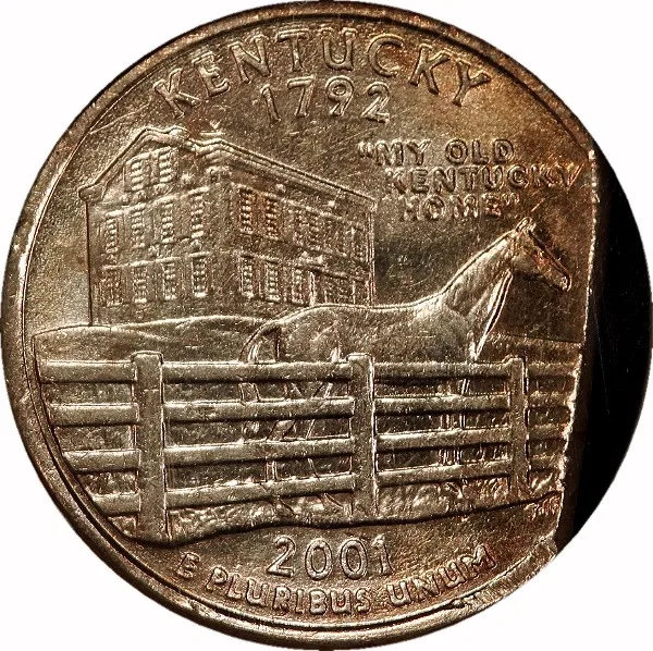 Washington 25¢, 2001, 10% Straight Clip (5.2 Grams), 25¢, AU58 , NGC