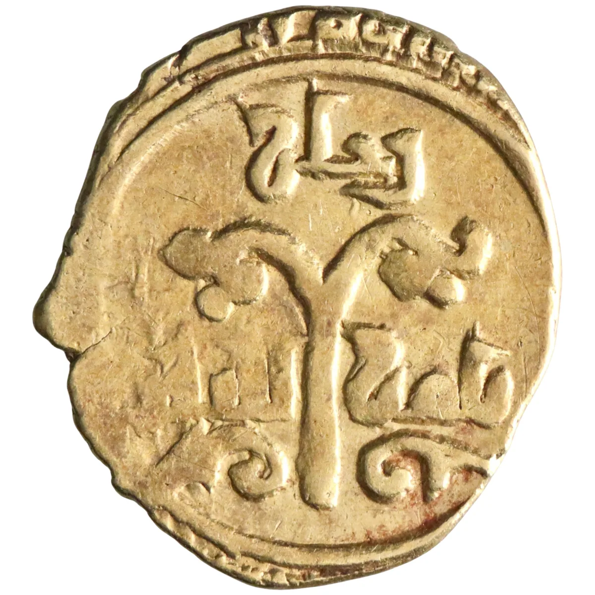 Sicily: Roger II (1105-1154), gold tari (1.52g), Siqiliya (Sicily), 1105-1154 CE. Ornamental floral design. Arabic legends / First half of kalima.