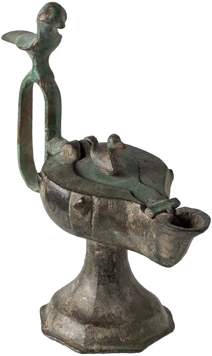 Persian Seljuk Bronze Oil Lamp