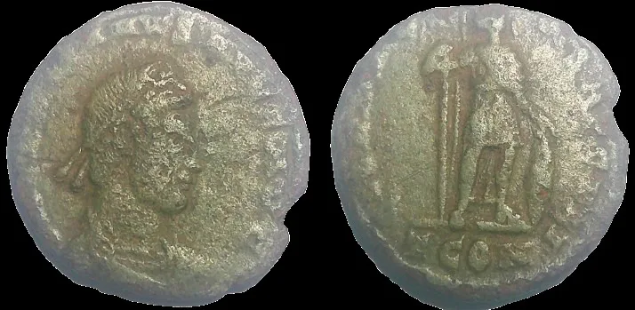Roman GRATIAN 367-383 AD (Struck 367 & 375 AD) AE 17.5mm 1.69gm, Arles (Constantina) mint, Rare "Great Deal"