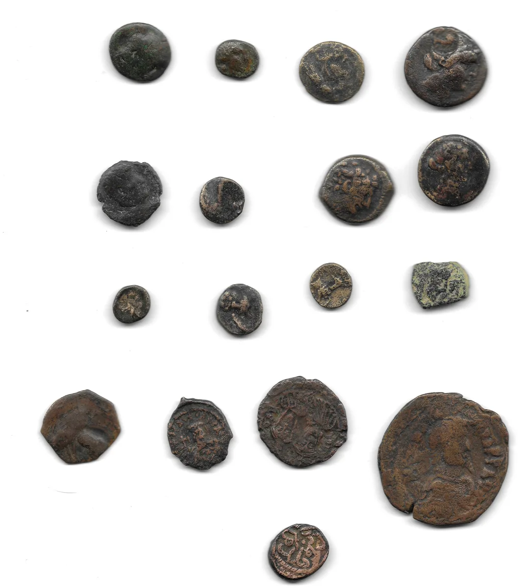 17 mixed coins lot Greek, Roman, Byzantine, 1 India and 1 free ? coin