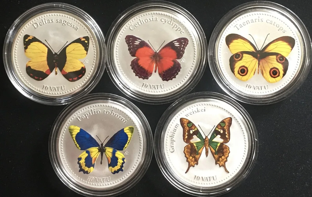 2006 VANUATU 5 x 10 Vatu 2006 BUTTERFLIES colored Proof