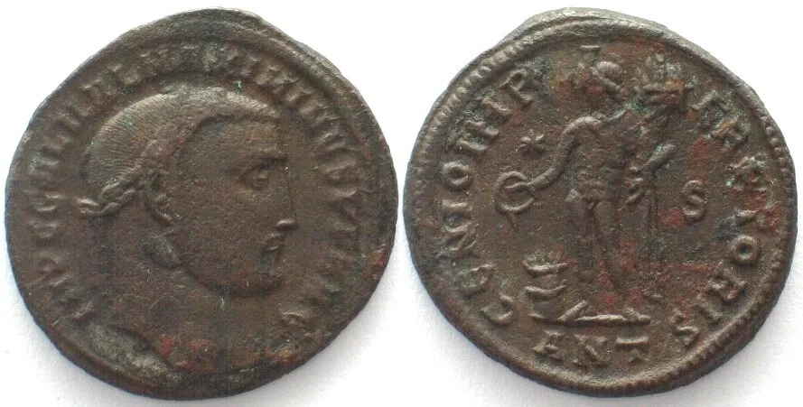 312 MAXIMINUS II DAIA AE Follis 312 Antioch 23mm GENIO IMPERATORIS AU