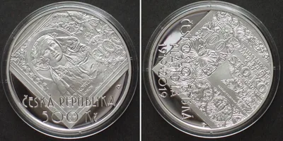 500 Kronen 2019 CZECH REPUBLIC. 500 Korun 2019, 100th Ann. Czechoslovak Money, silver, Proof