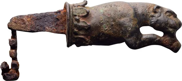 Roman Bronze Lion Headed Iron Key