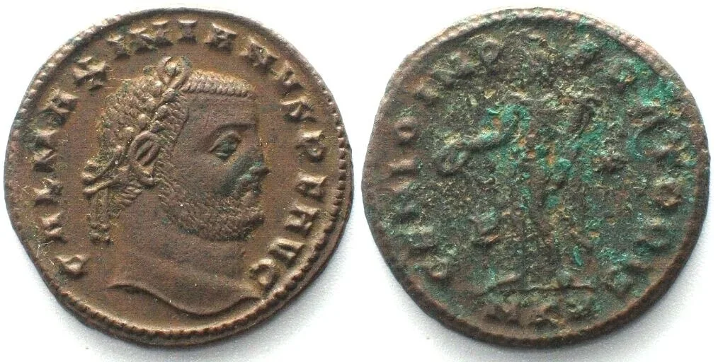 308-310 GALERIUS (293-311 AD). AE Follis, 308-310, MKV, Cyzicus mint, AU/XF AU/EF