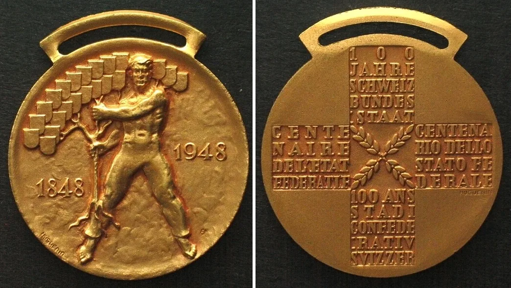 1948 CONFEDERATION CENTENNIAL Medal 1948, bronze, 30mm UNC