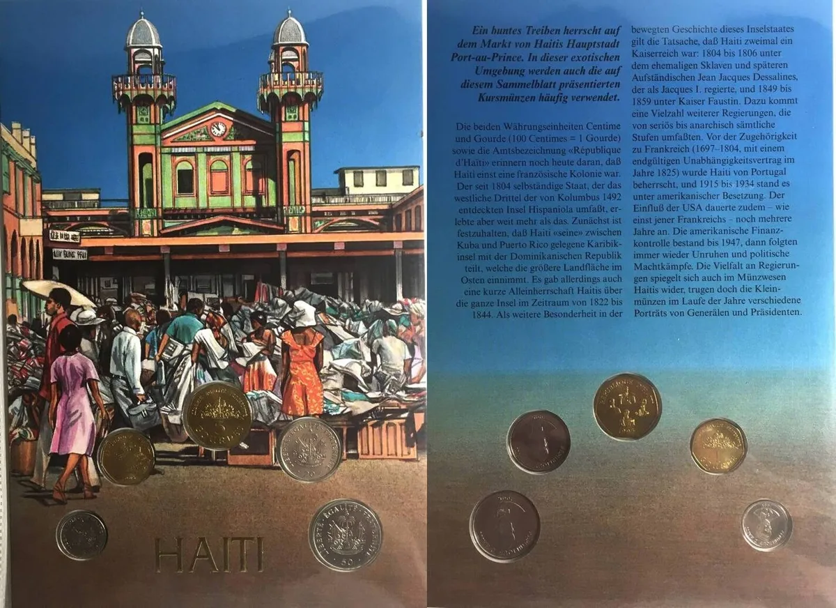 1995 HAITI Coin set 1995, 5 coins, 5 Centimes - 5 Gourdes BU