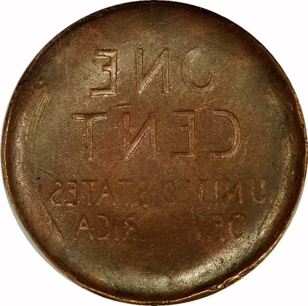 Lincoln Cent, 1909-1958, Struck thru capped die, 1¢, AU50 BN, NGC