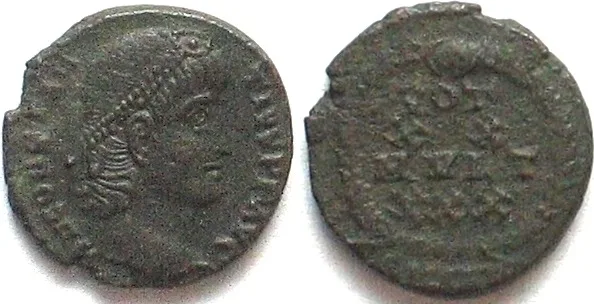 324-361 CONSTANTIUS II (324-361 AD). AE 13mm, Alexandria mint, VOT XX MVLT XXX, XF