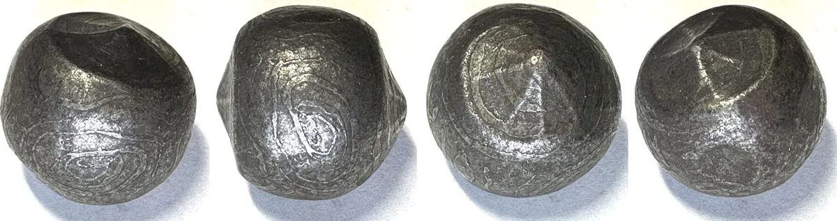 1700 NORTH BORNEO SULTANATE. Iron Bullet Money about 1700, large denomination RARE! VF