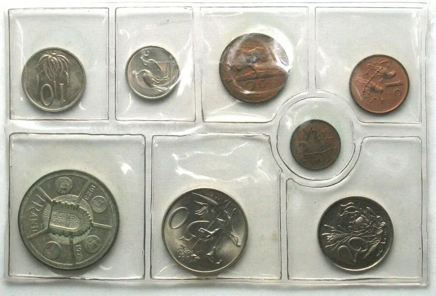 1974 SOUTH AFRICA 1974 BU SET with silver 1 Rand 50th Anniversary of Pretoria Mint BU