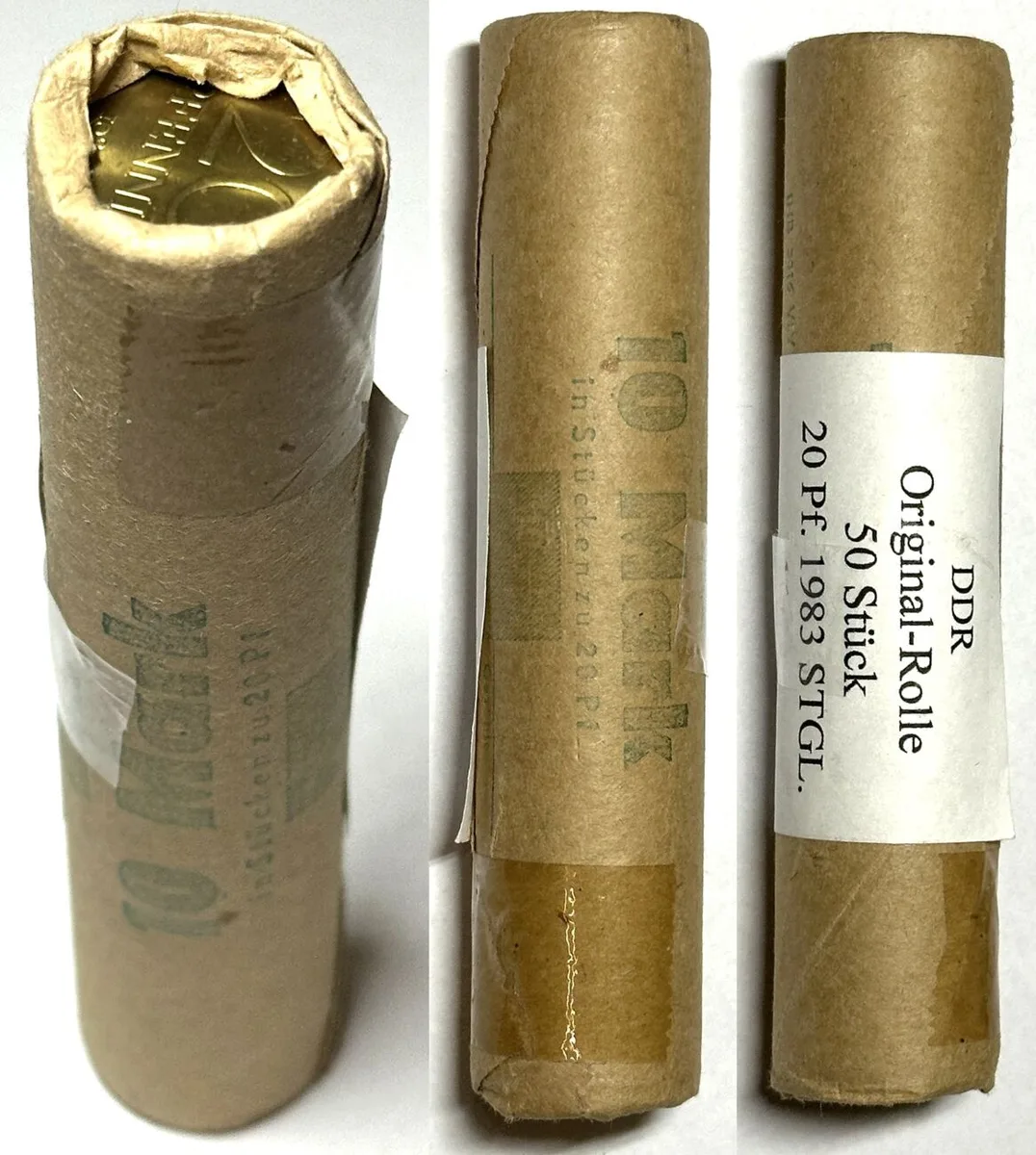 1983 GERMAN DEMOCRATIC REPUBLIC Coin roll 50 x 20 Pfennig 1983 BU