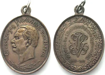 1911 50th ANN. OF 5th BADISH INFANTERY REGIMENT 1911 brass 40mm # 69902 AU