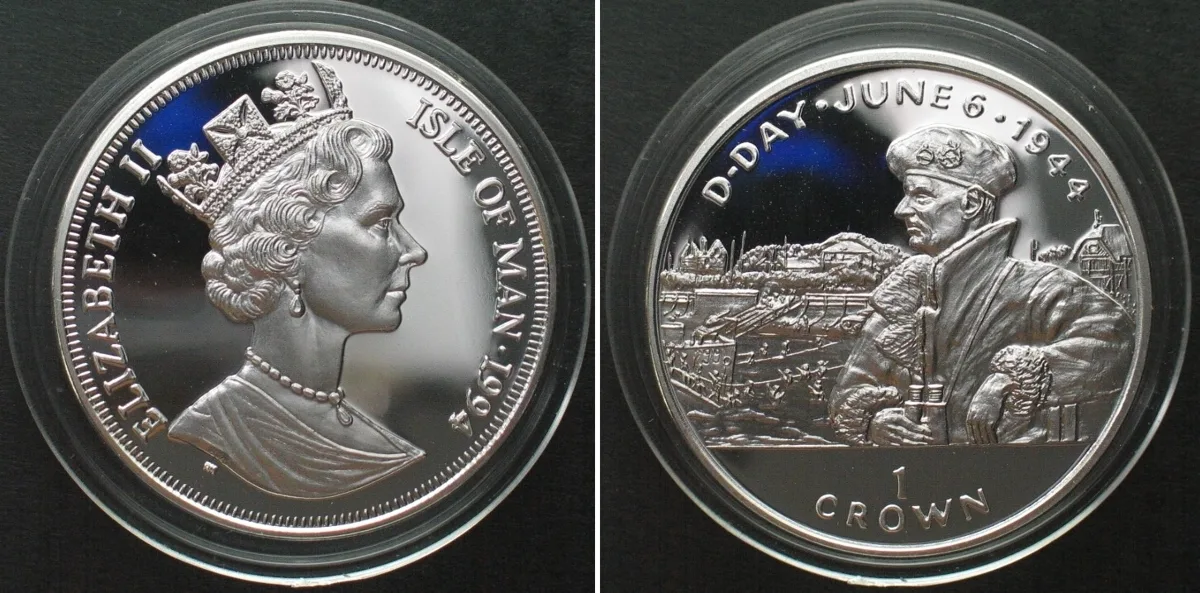 1994 ISLE OF MAN Crown 1994 Field Marshal Montgomery D-DAY silver Proof SCARCE! Proof