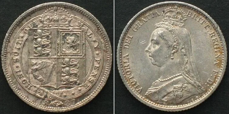 1887 GREAT BRITAIN. 6 Pence 1887 VICTORIA silver UNC!!!