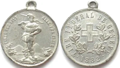 1882 GENEVA 1882 FEDERAL SHOOTING FESTIVAL Medal tin 33mm AU