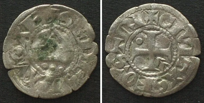 1101-1400 Swiss BISHOPRIC LAUSANNE Denier anon. 12th-14th cent. silver VF