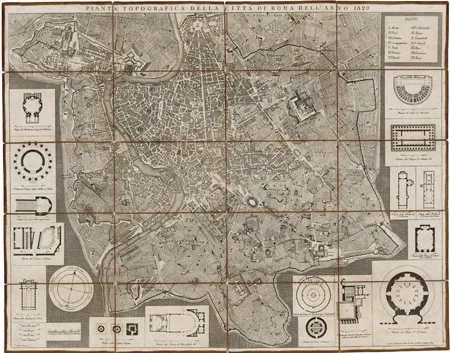 Pocket Map Pianta Topografica della Citta di Roma by: Pierto Ruga, & Niecola de Antoni