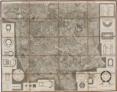 Pocket Map Pianta Topografica della Citta di Roma by: Pierto Ruga, & Niecola de Antoni