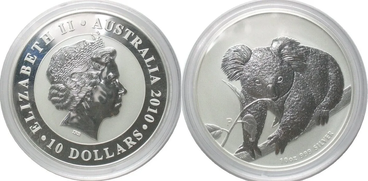 2010 AUSTRALIA 10 Dollars 2010 KOALA silver 10 oz BU