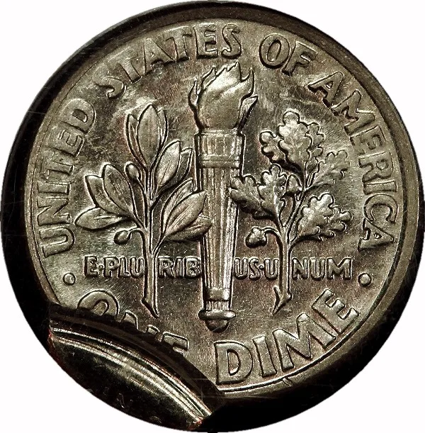 Roosevelt 10¢, 2000, 25% Double Clip + 10% Off center, 10¢, MS63 , PCGS